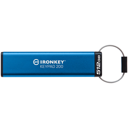 Dysk USB 256 GB z funkcją PIN KINGSTON IronKey Keypad 200 niebieski