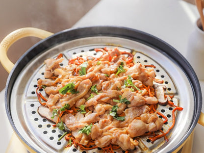 Naczynie emaliowane Buydeem CP181 aluminiowe 3,8l ze szklaną pokrywą Żółte