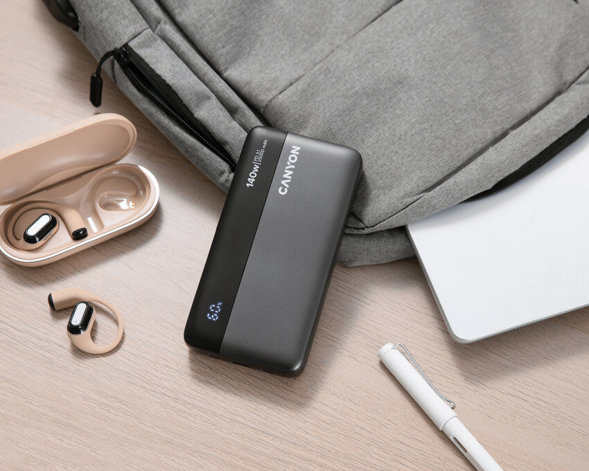 Powerbank für Laptop 25000mAh 140W PD mit Display Canyon PB-240 Graphit