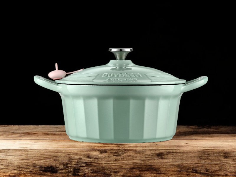 Emaliowane naczynie żeliwne Buydeem CP551 3,9l Pastelowe Zielone