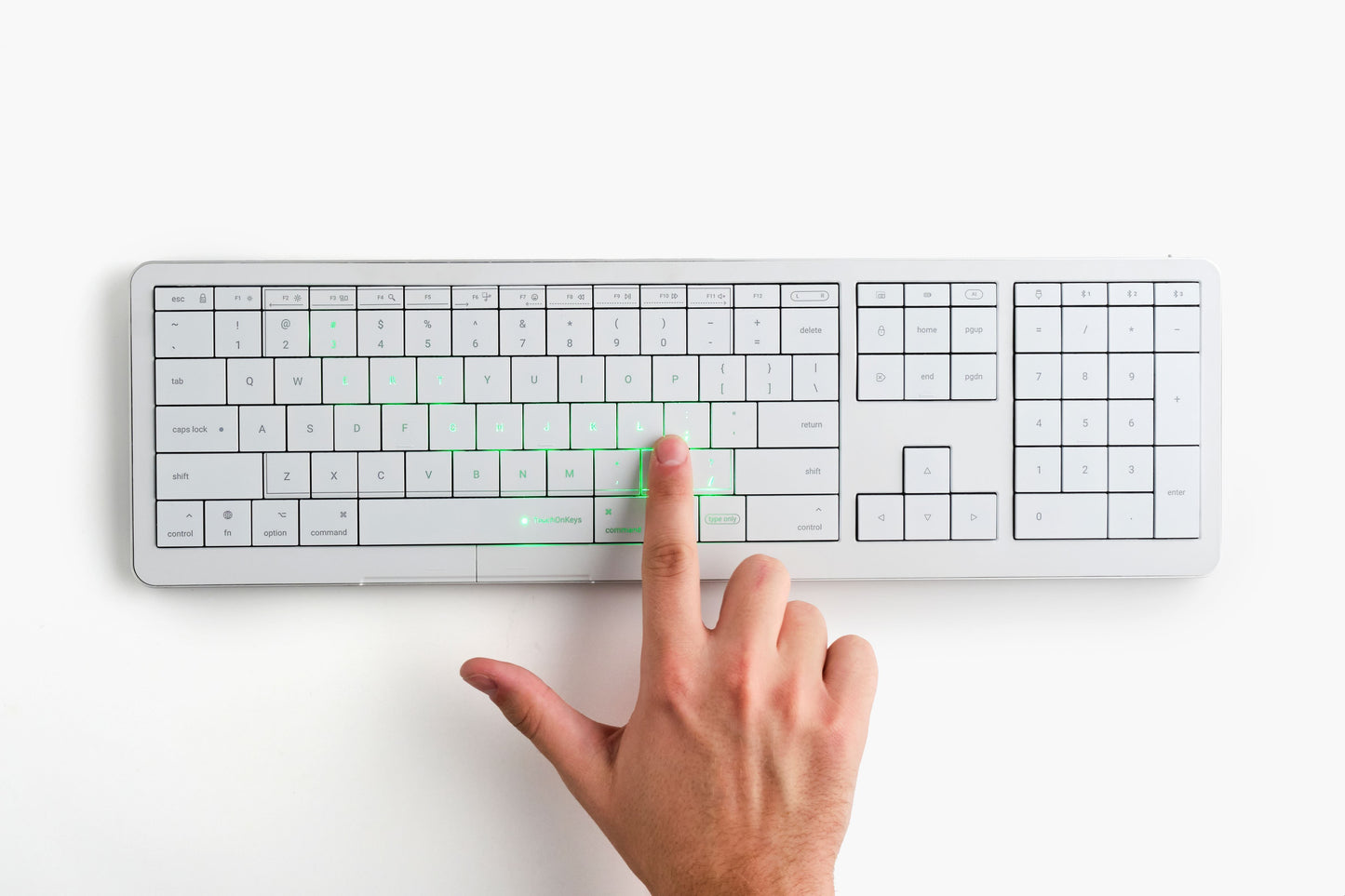 Klawiatura dotykowa CLEVETURA CLVX 1 RGB MacOS Windows Linux Biała