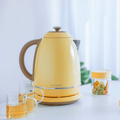Czajnik elektryczny Buydeem K640 1,7l 2400W Retro Pastelowy Żółty