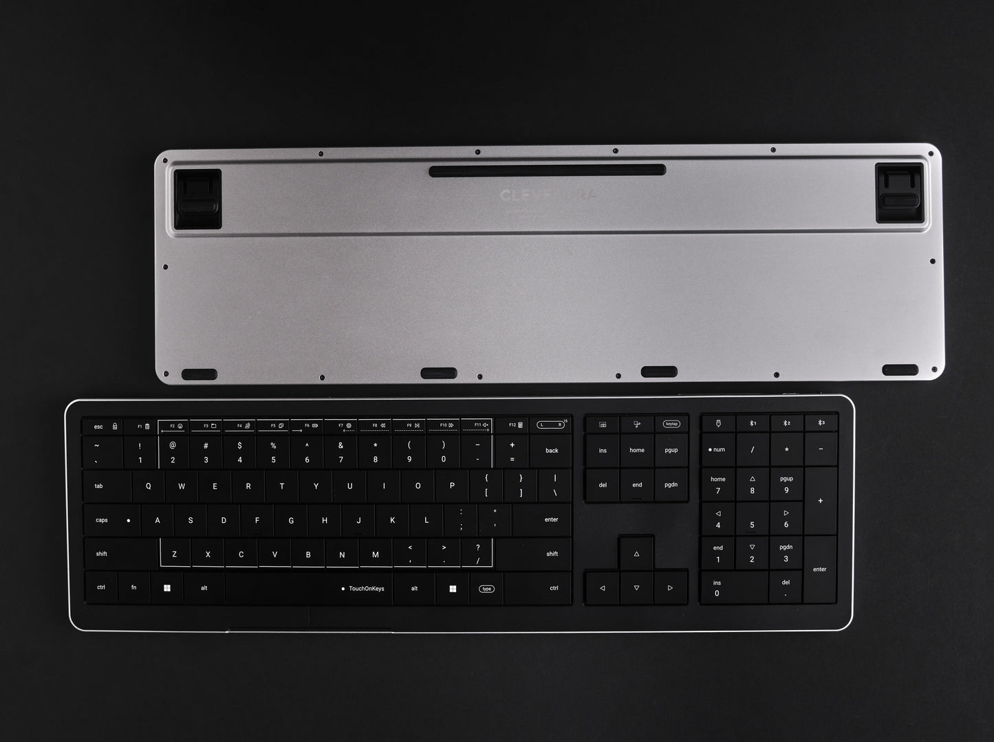 Klawiatura dotykowa CLEVETURA CLVX 1 RGB Windows/MacBook iMac Czarna