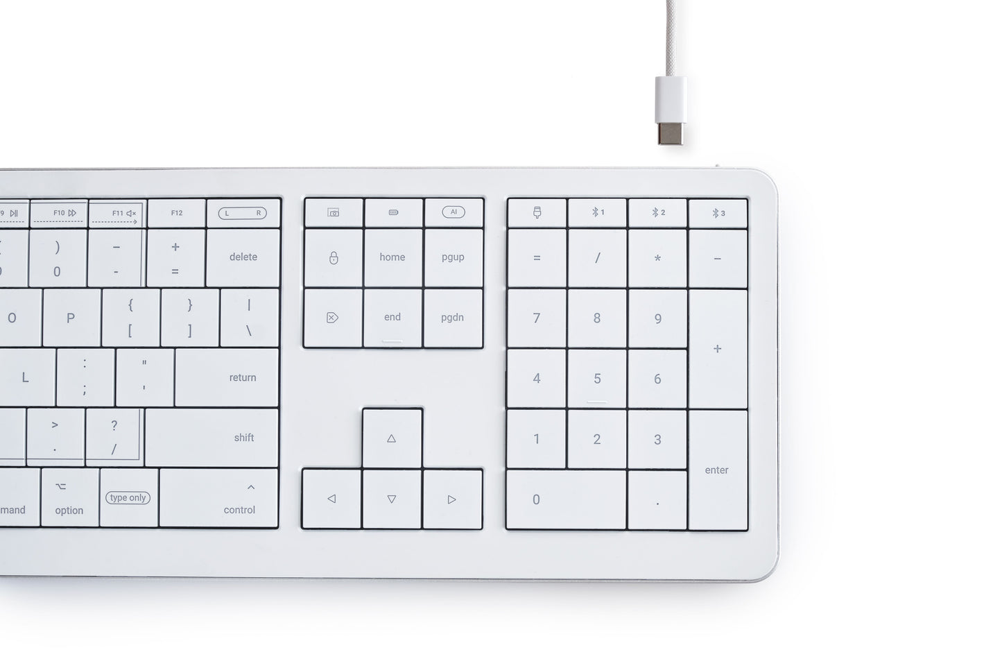 Klawiatura dotykowa CLEVETURA CLVX 1 RGB MacOS Windows Linux Biała