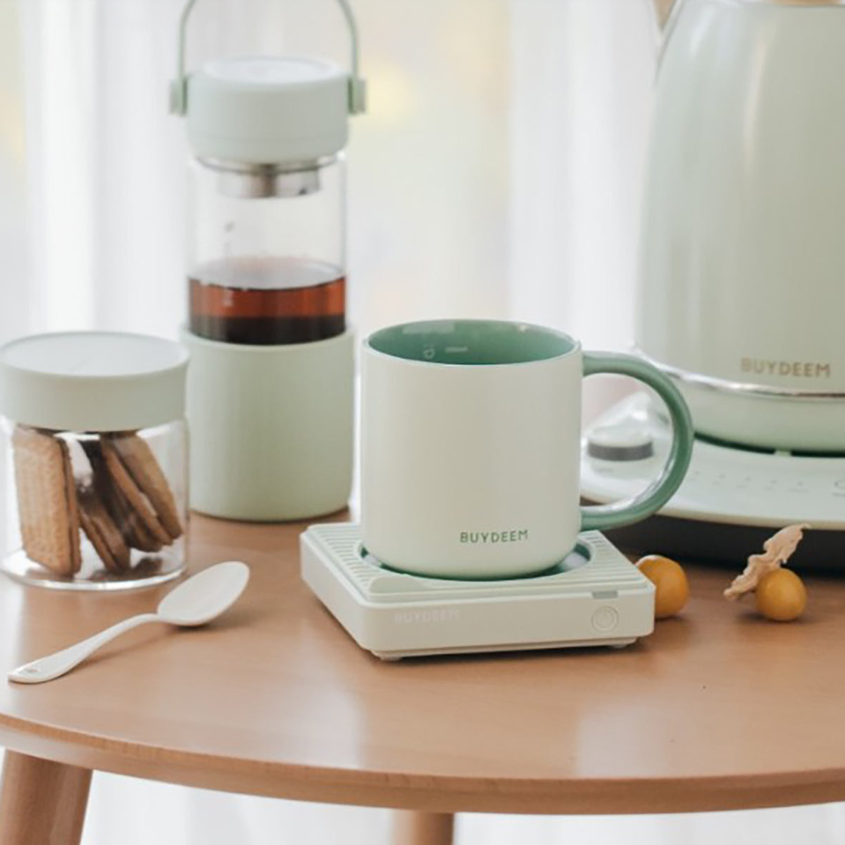 Kubek ceramiczny 300 ml Buydeem CD1018 do kawy i herbaty Pastelowy Zielony