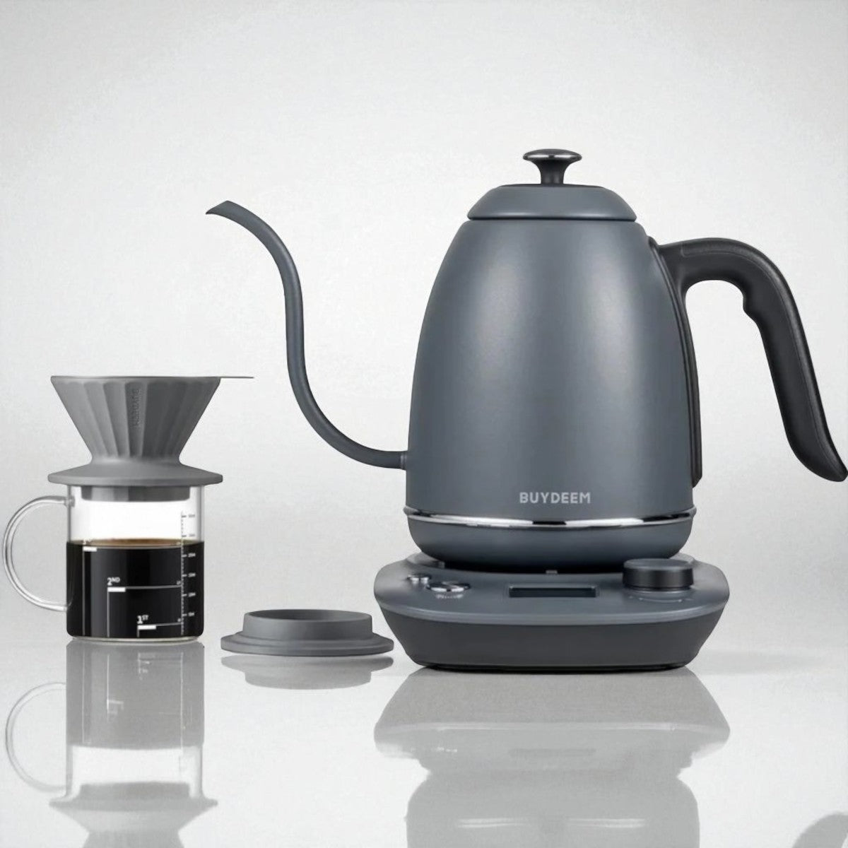 Buydeem CD1024 Aufguss-Set für Kaffee und Tee 350 ml Grau