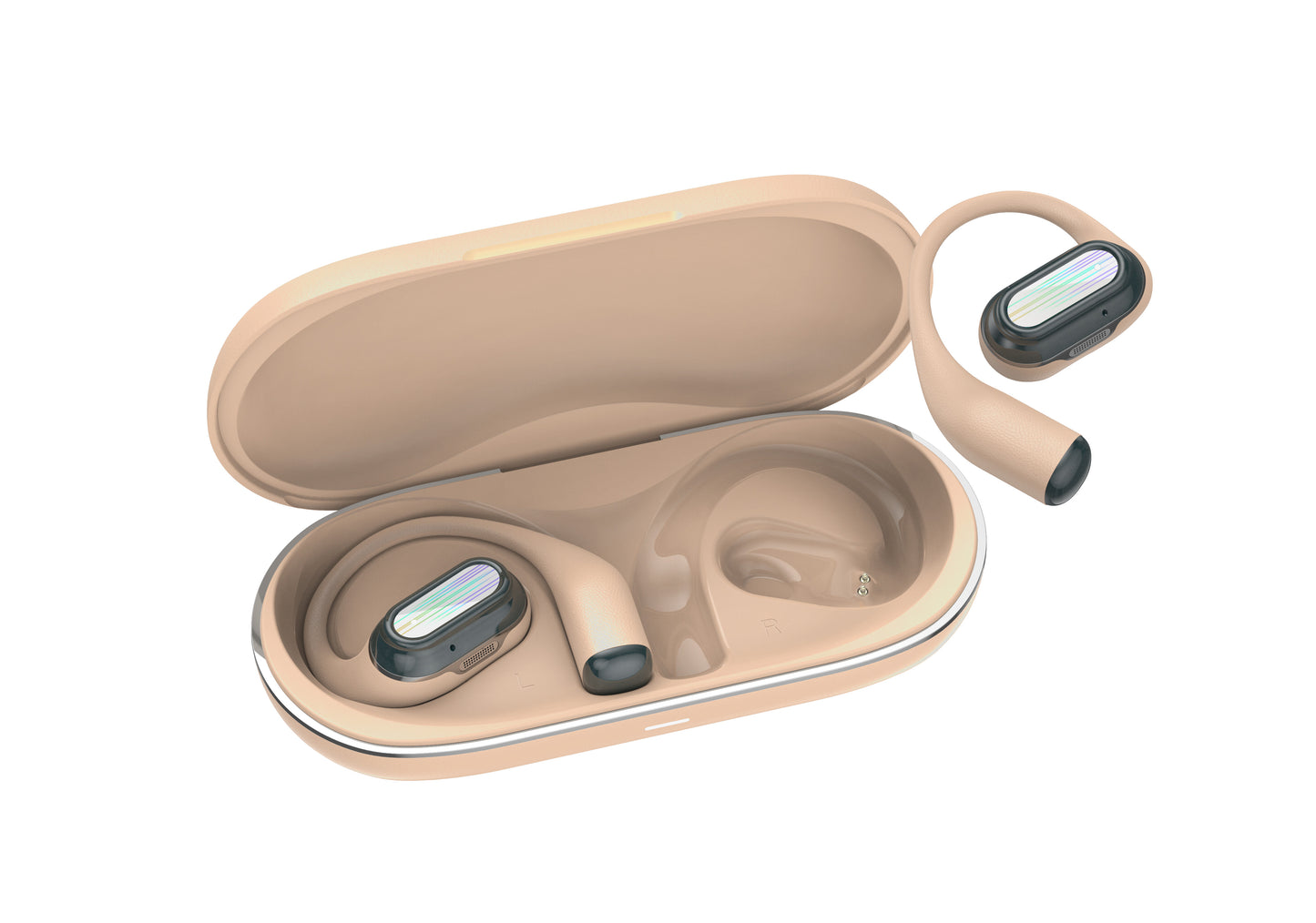 Słuchawki bezprzewodowe nie zatykają ucha 50h i ENC Canyon OnFlow 12 beżowe