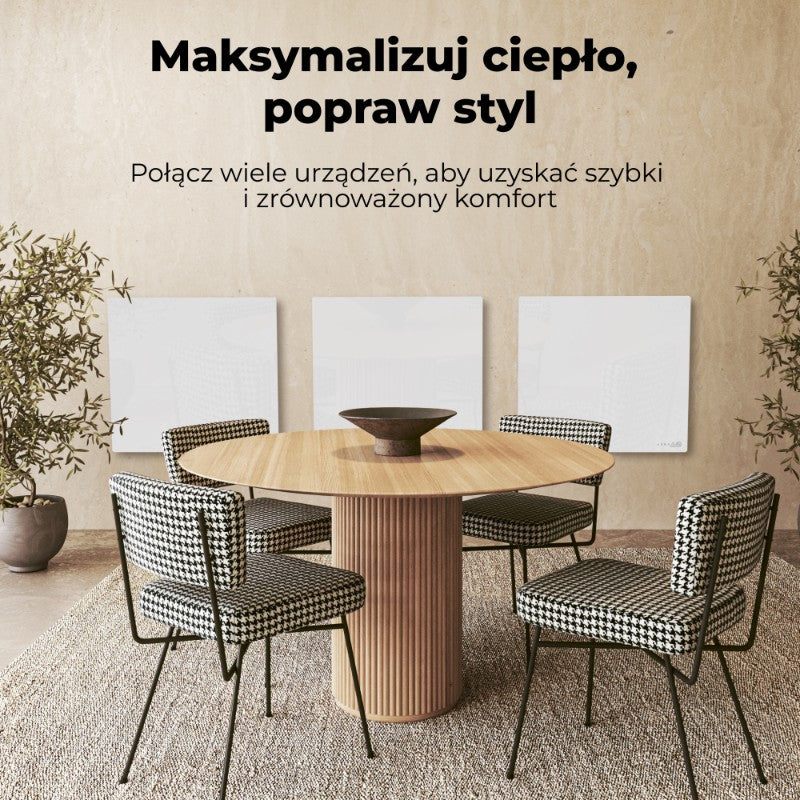 Grzejnik elektryczny na podczerwień 500W AENO GH11S Quadro Smart 1 cm