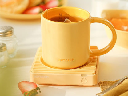 Kubek ceramiczny 300 ml Buydeem CD1018 do kawy i herbaty Pastelowy Żółty