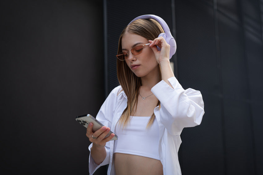 Słuchawki nauszne bezprzewodowe ANC Canyon OnRiff 10 fioletowy