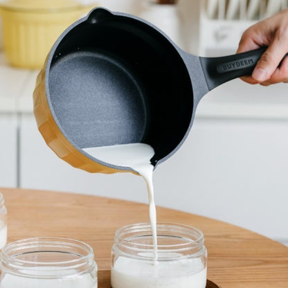 Rondel emaliowany 1,8l ze szklaną pokrywą Buydeem CP141 Pastelowy Żółty