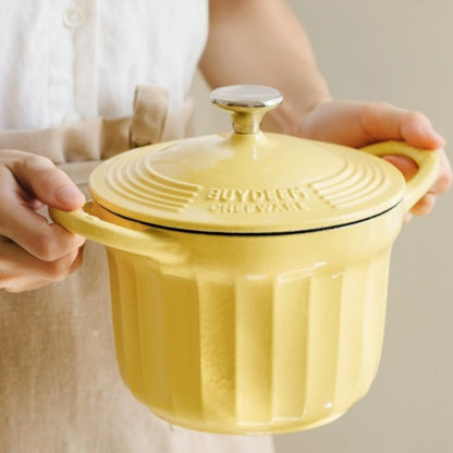 Naczynie żeliwne Buydeem CP541 emaliowane 1,8l pastelowe żółte