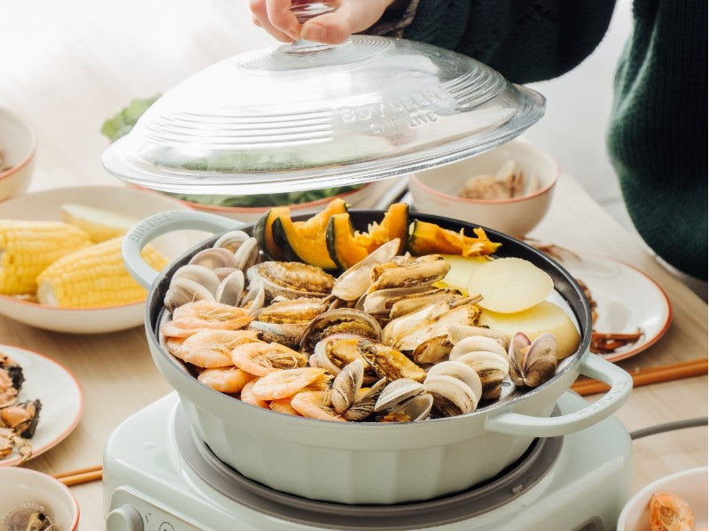 Naczynie emaliowane Buydeem CP181 aluminiowe 3,8l z szklaną pokrywą Zielone