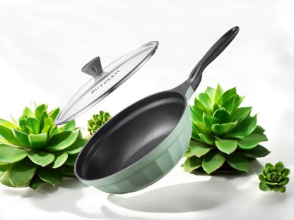 Patelnia aluminiowa Buydeem CP182 z powłoką nieprzywierającą 28 cm Zielona