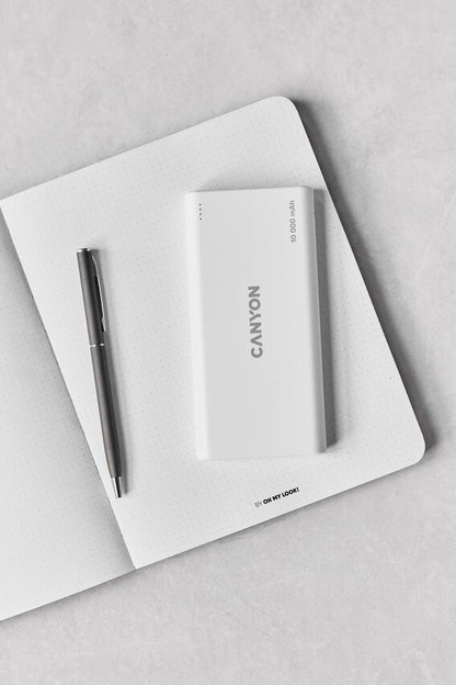 Powerbank 10000 mAh tragbar Canyon PB-108 weiß