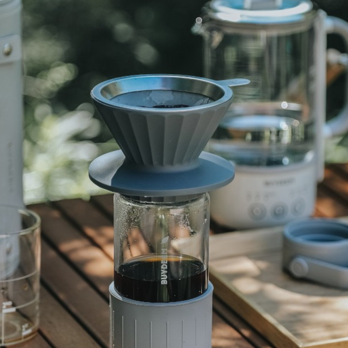 Buydeem CD1024 Aufguss-Set für Kaffee und Tee 350 ml Grau