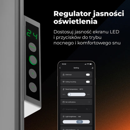 Grzejnik elektryczny na podczerwień 500W AENO GH11S Quadro Smart 1 cm