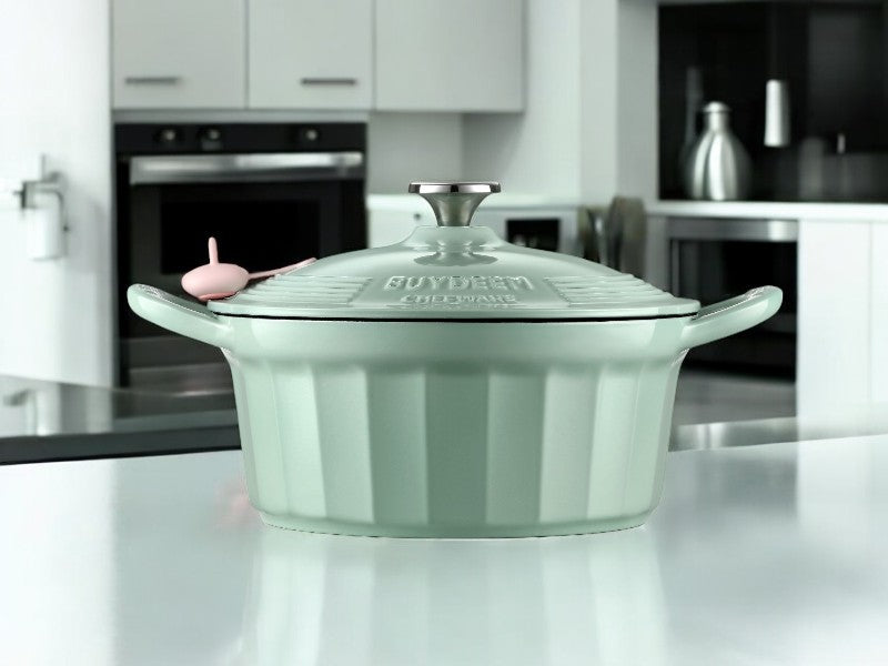Emaliowane naczynie żeliwne Buydeem CP551 3,9l Pastelowe Zielone