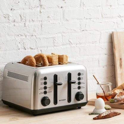 Toaster Buydeem DT640E 4 Scheiben Edelstahl mit Auftaufunktion