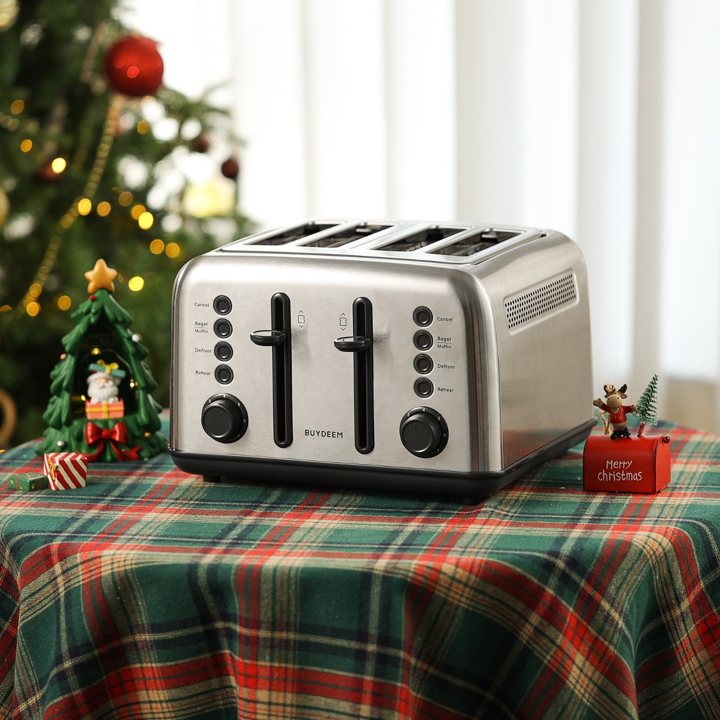 Toaster Buydeem DT640E 4 Scheiben Edelstahl mit Auftaufunktion