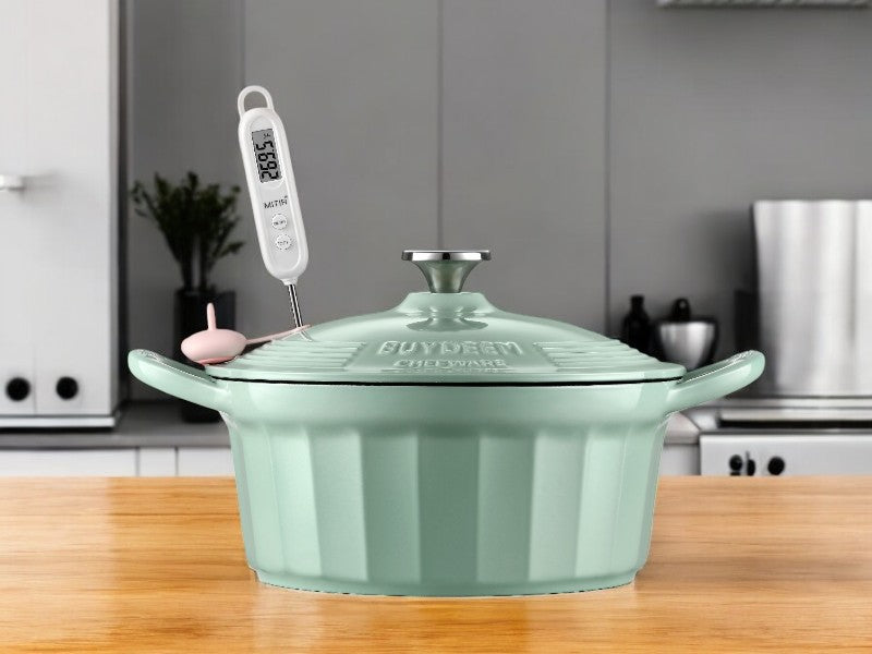 Emaliowane naczynie żeliwne Buydeem CP551 3,9l Pastelowe Zielone