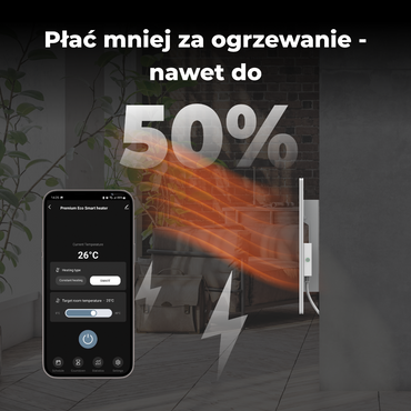 Grzejnik elektryczny na podczerwień 700W slim 1 cm Aeno Smart biały