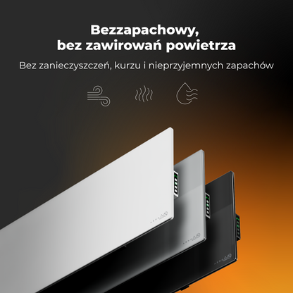 Schlanker elektrischer Glasheizkörper 1 cm Infrarot 700W Aeno Smart schwarz