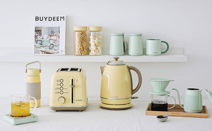 Czajnik elektryczny Buydeem K640 1,7l 2400W Retro Pastelowy Żółty