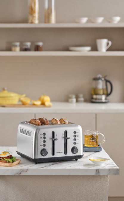 Toaster Buydeem DT640E 4 Scheiben Edelstahl mit Auftaufunktion