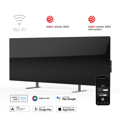 Grzejnik elektryczny podczerwony 700W slim 1 cm Aeno Smart czarny