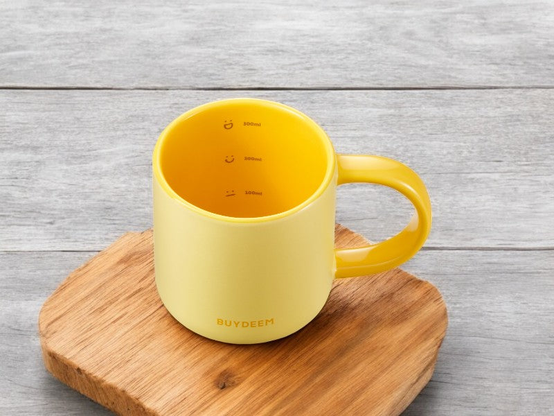 Kubek ceramiczny 300 ml Buydeem CD1018 do kawy i herbaty Pastelowy Żółty