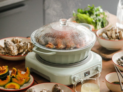 Naczynie emaliowane Buydeem CP181 aluminiowe 3,8l z szklaną pokrywą Zielone