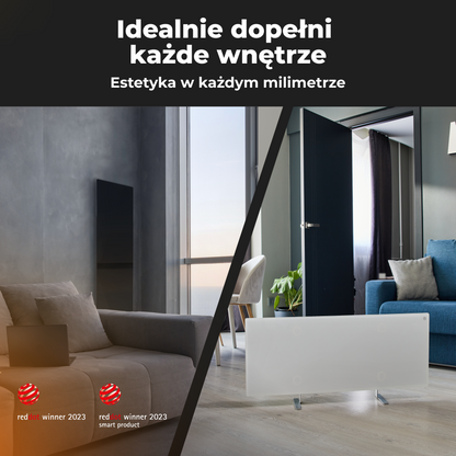 Grzejnik elektryczny podczerwony 700W slim 1 cm Aeno Smart czarny