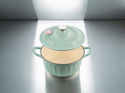 Emaliowane naczynie żeliwne Buydeem CP551 3,9l Pastelowe Zielone