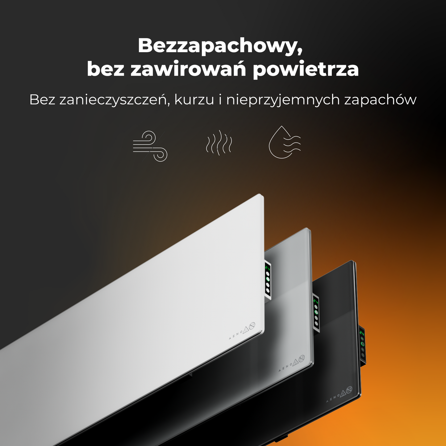Elektrische Slim-Glasheizung 1 cm Infrarot 700W Aeno Smart Grau