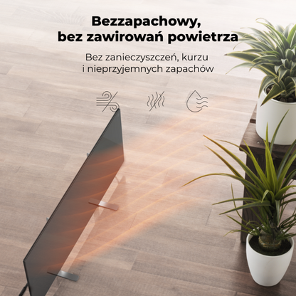 Grzejnik elektryczny podczerwony 700W slim 1 cm Aeno Smart czarny
