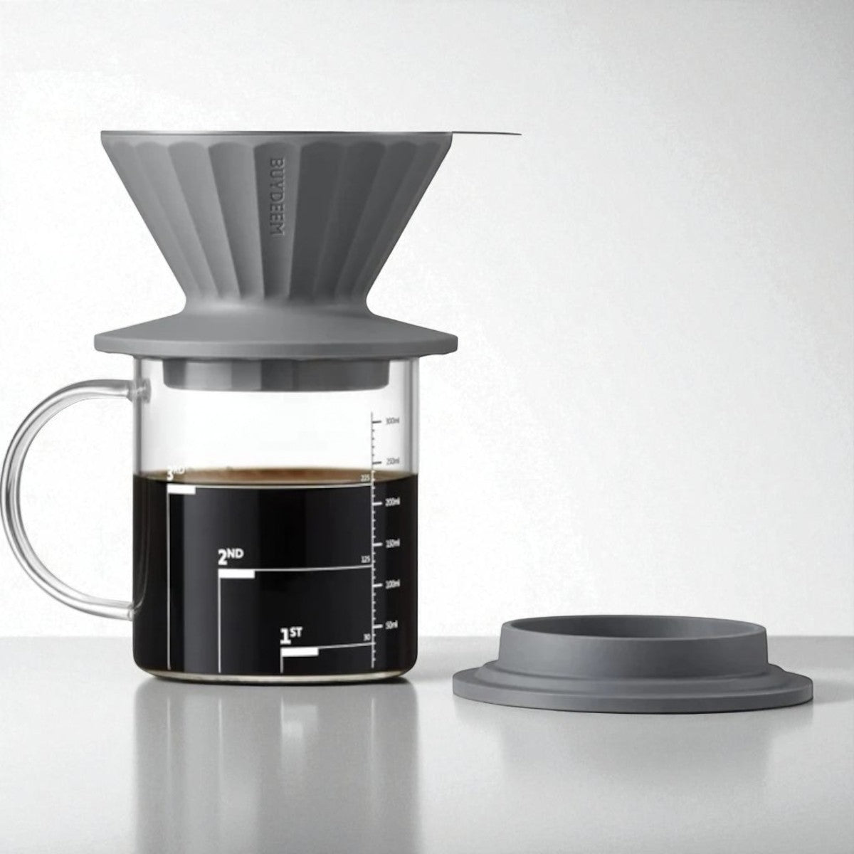 Buydeem CD1024 Aufguss-Set für Kaffee und Tee 350 ml Grau