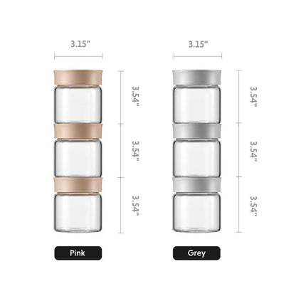 Glasbehälter 200 ml 3 Stück Buydeem CS1001 Grau