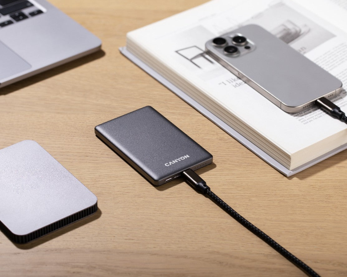 Powerbank Magsafe 5000 mAh PD 20W slim Canyon OnPower 505 Graphit