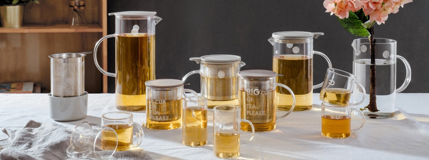 Dzbanek szklany Buydeem CD2003 z silikonową pokrywką 1200 ml