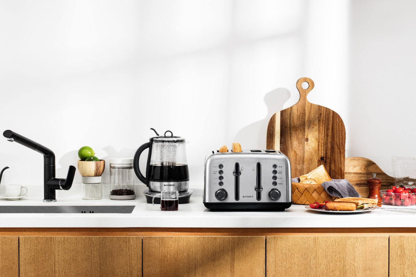 Toaster Buydeem DT640E 4 Scheiben Edelstahl mit Auftaufunktion