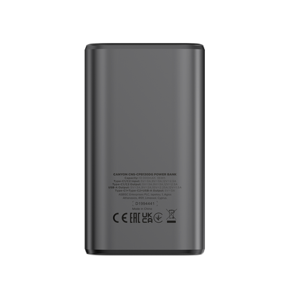 Powerbank 10000 mAh PD 30W TFT tragbar Canyon OnPower 130 Graphit