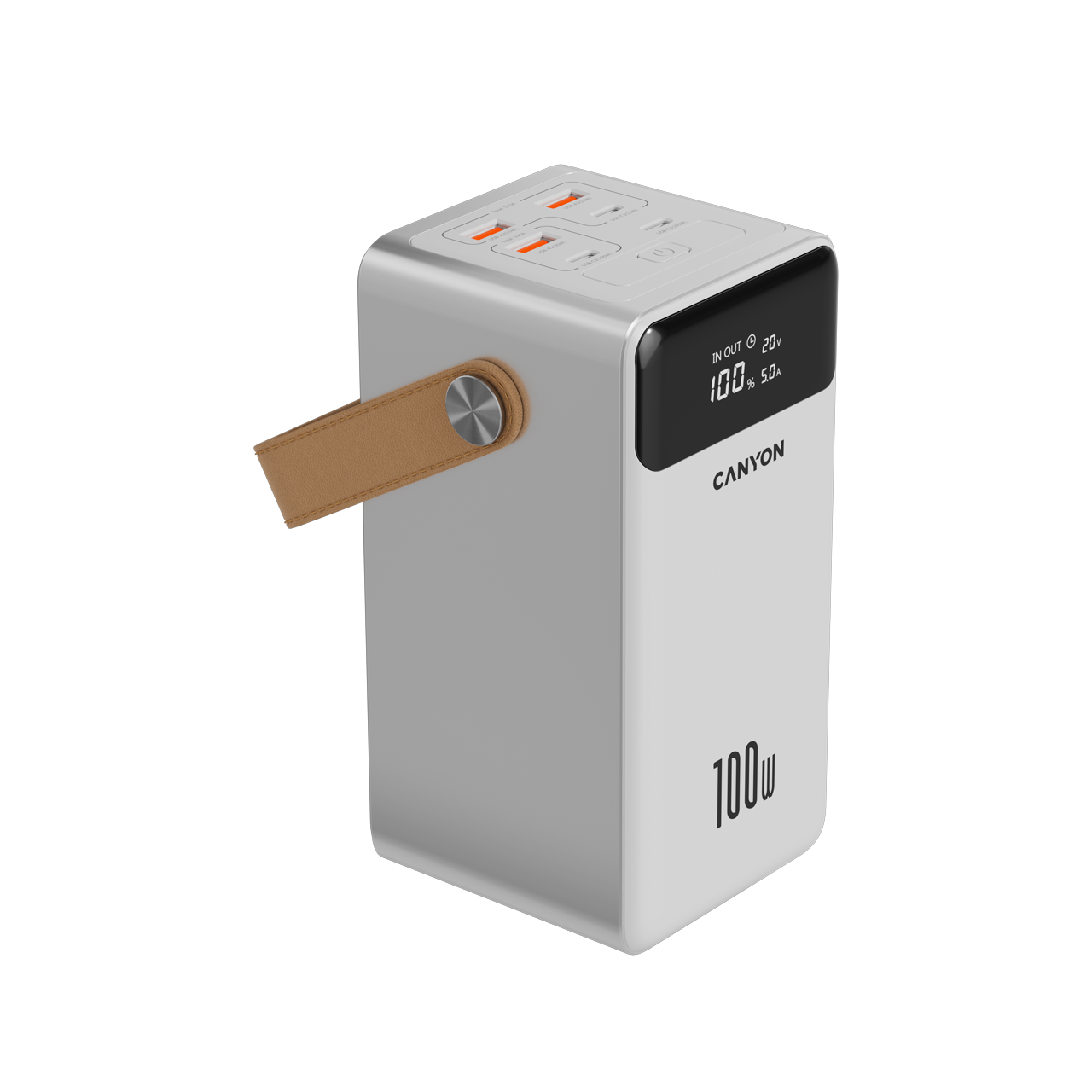 Powerbank 60000 mAh PD 100W Aluminium Canyon OnPower 610 Weiß