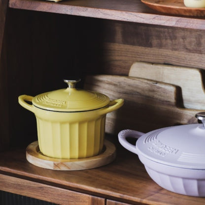 Naczynie żeliwne Buydeem CP541 emaliowane 1,8l pastelowe żółte