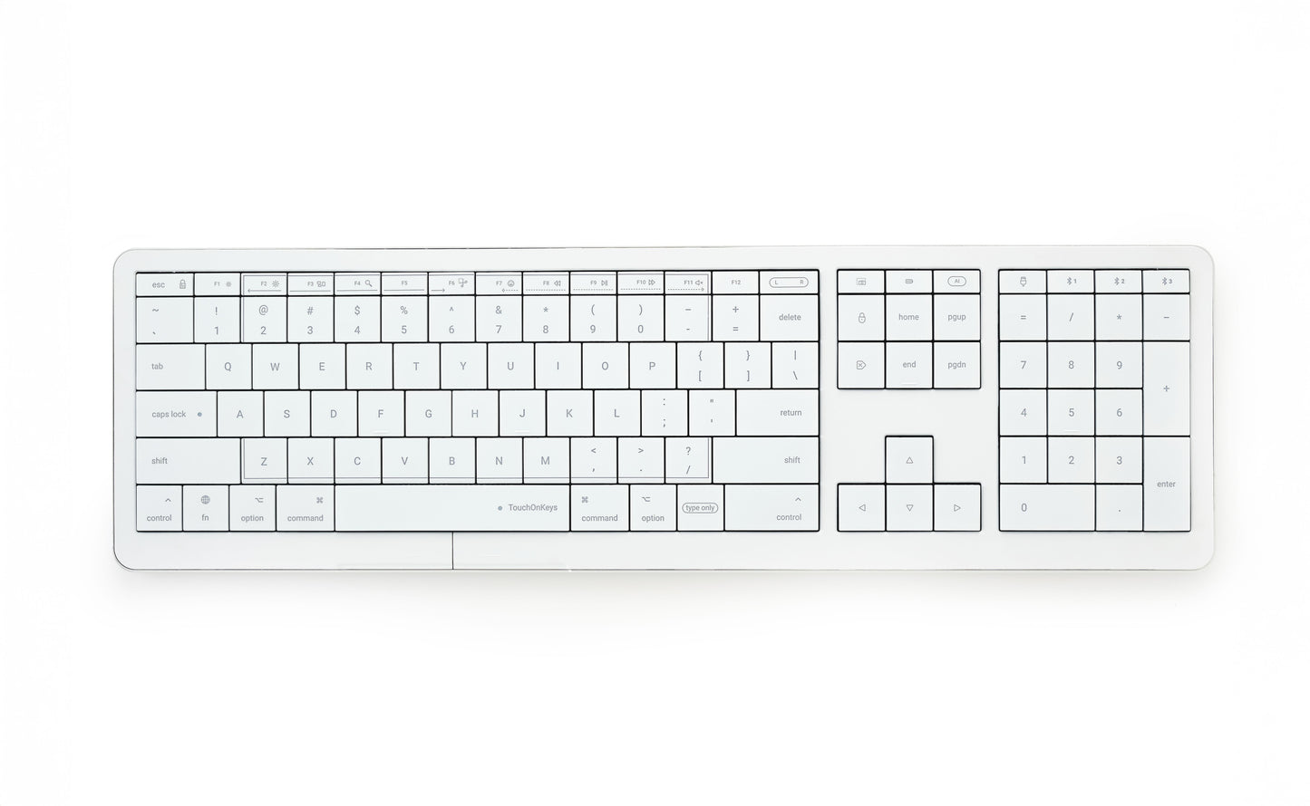 Klawiatura dotykowa CLEVETURA CLVX 1 RGB MacOS Windows Linux Biała