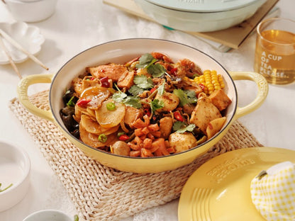 Naczynie żeliwne Buydeem CP581 emaliowane 3,3l Pastelowe Żółte